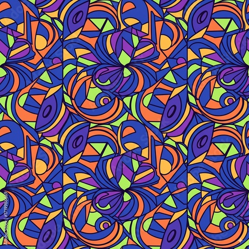 Illusion Seamless Psychedelic Pattern
