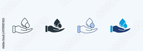 Water Conservation Multiple Style Icon Collection