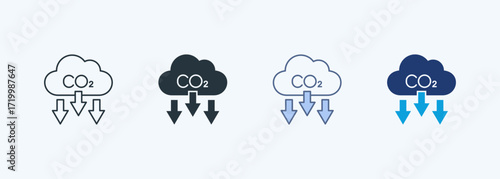 Carbon Reduction Multiple Style Icon Collection