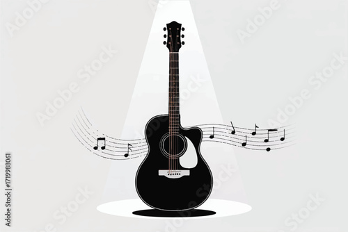 guiter shulity on the white background