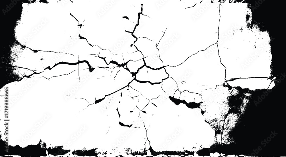 Obraz premium Broken cracked wall. Grunge texture