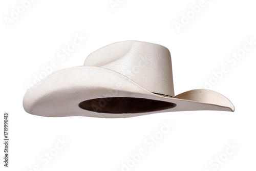 cowboy style hat straw hat with black ribbon isolated on white background, straw hat for women and men head protection