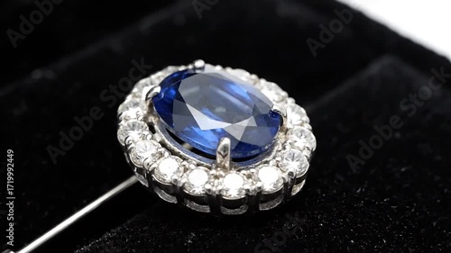 Sapphire and Diamond Stick Pin