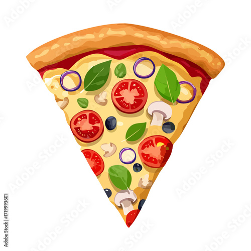 Pizza slice food isolated