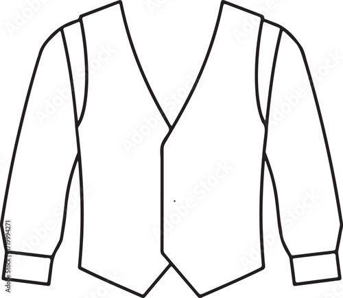 Black and White Vest and Shirt Icon clothing apparel