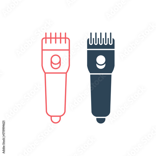Hair clipper vector illustration icons set