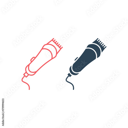 Hair clipper vector illustration icons set