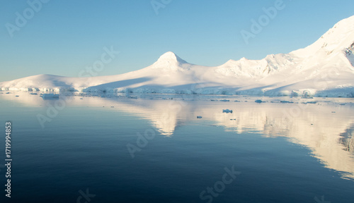 Antarctica mountain reflected in the Southern Ocean