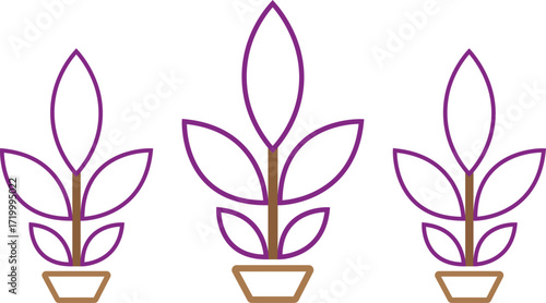 Diverse Flower Tree Line Vector Silhouette Set – Garden Plant Outlines, Growing Nature Symbols, Eco-Friendly Logo Graphics, and Minimalist Designs