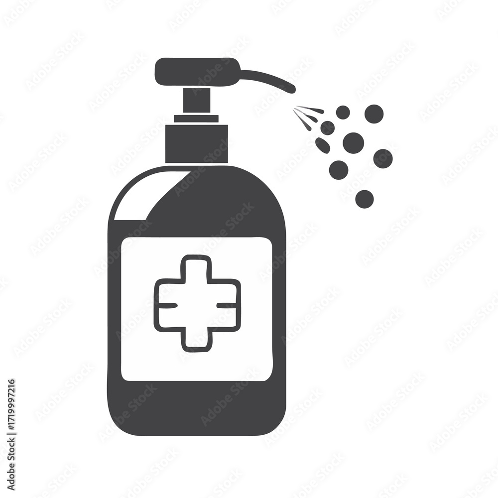 Obraz premium 3d antibacterial hand sanitizer disinfection icon on white background