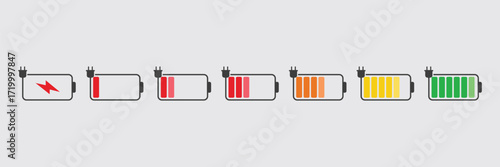 "Battery power level indicator, electronic gauge display, energy meter, electricity charge, technology digital illustration"