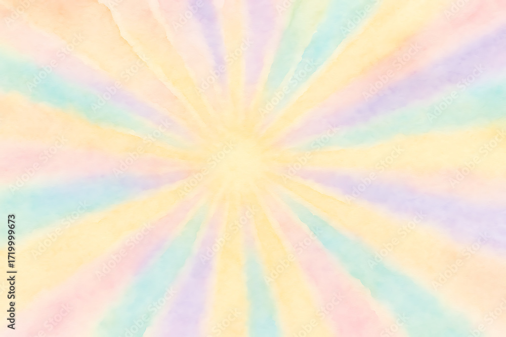 Obraz premium Soft pastel watercolor tie dye burst background abstract colorful gentle radiating pattern