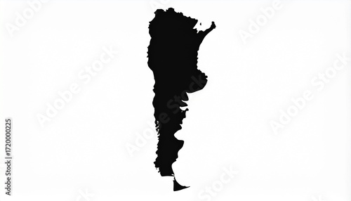 Argentina Map Silhouette on White Background