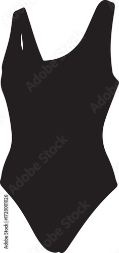 Black One Piece Swimsuit Silhouette swimwear bathing suit