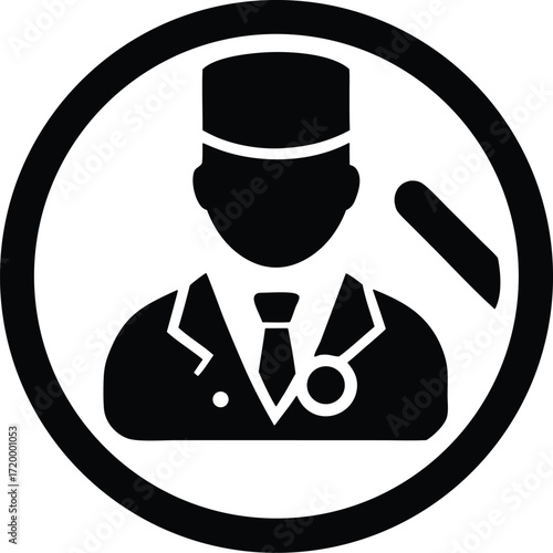 Search doctor vector icon.