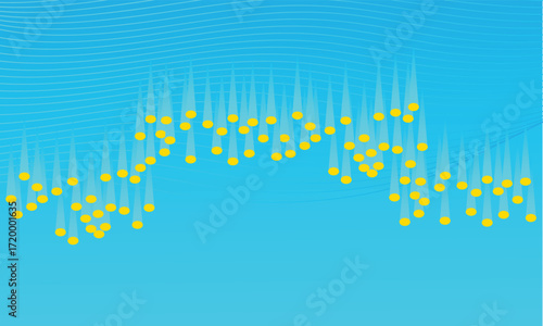 Background texture blue light drop. Lines shapes gradient blue glow. technology background template