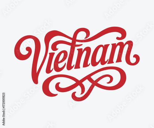 Vietnam text lettering vector