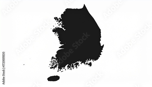 South Korea Map Silhouette Illustration