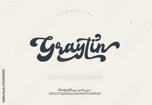 Typography classic serif font with fun, youthful curves for creative branding and modern headlines