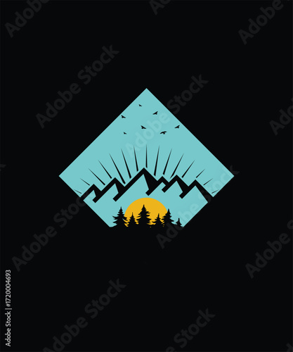 Minimal Mountain T-shirt Design