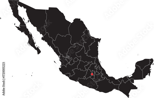 Mexico City Region on Mexican Map