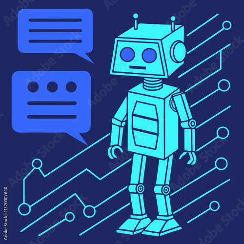 Cute futuristic retro cyborg robot toy machine