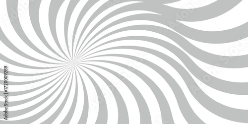 Fractal vector backdrop burst retro white and light gray sunburst vintage element spiral striped.Swirling pattern background with Vortex starburst spiral twirl strips.Background Sunburst Web Banner.