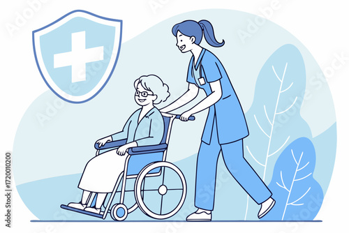 Human-Centered Care Vector with Warm Colors