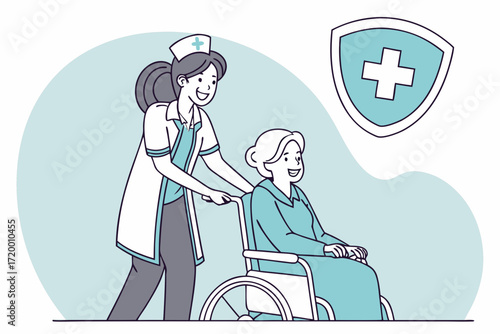 Patient Transport Concept Vector Illustration