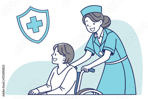 Senior Health Support Vector for Infographics