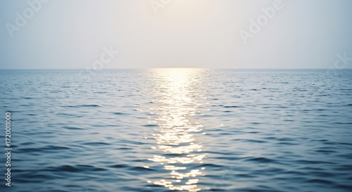 Wallpaper Mural 穏やか水平線輝く水面夕日光線静寂. AI Generated Torontodigital.ca