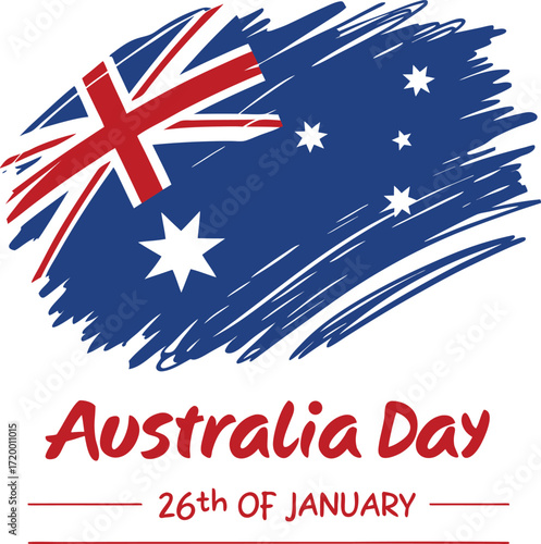 Wallpaper Mural Vector art of australia day 26th of january flag design with brush stroke effect Torontodigital.ca