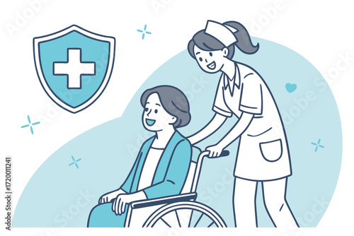 Elderly Care Graphic for Healthcare Promotion