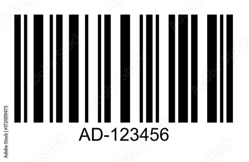 Barcode icon for product identification.Barcode label isolated illustration on transparent background 