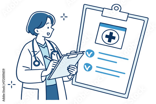 Modern Doctor Illustration with Healthcare Background