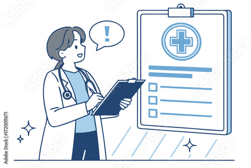 Medical Form Vector with Doctor Standing Beside