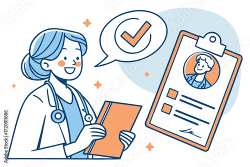 Doctor Consultation Vector with Medical Chart