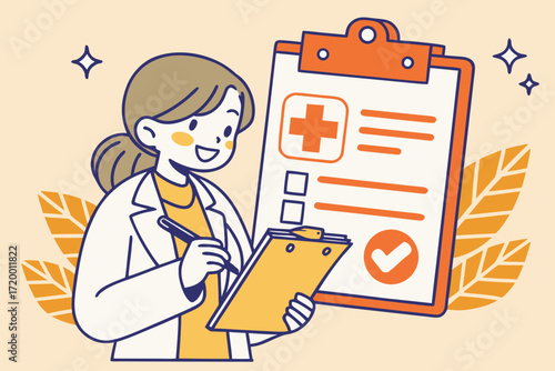 Hospital Record Vector with Medical ID Card