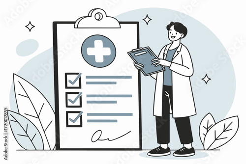 Hospital Chart and Patient Card Vector Illustration
