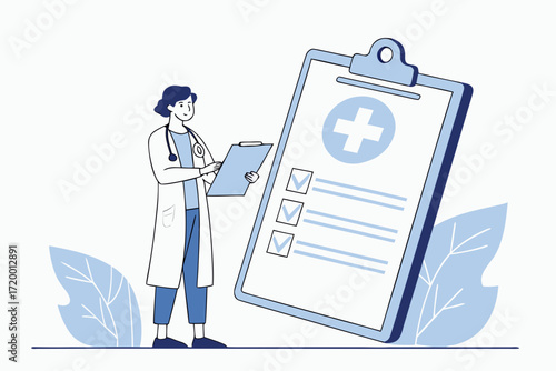 Health Data Vector Illustration with Clean Style