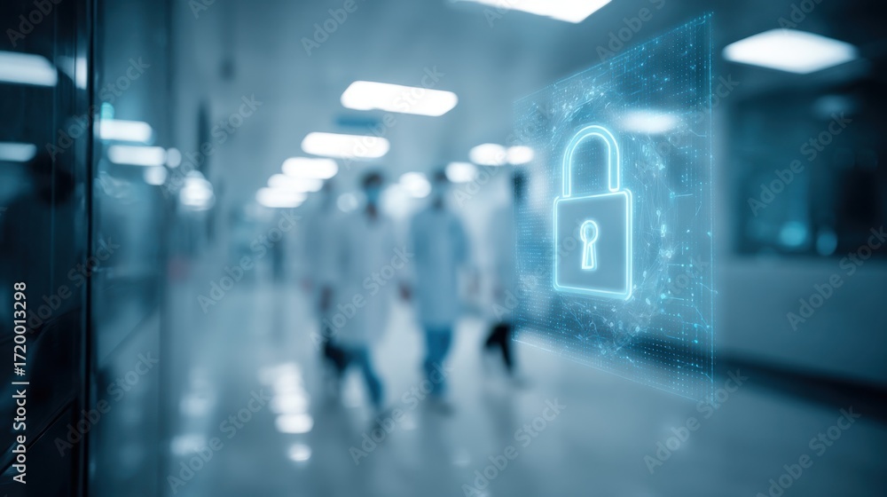 Fototapeta premium digital security hospital hallway workers