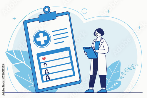Digital Patient Information Vector with Healthcare Theme
