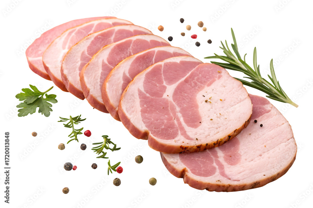 Fototapeta premium sliced smoked pork ham recipe