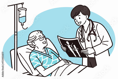 Doctor Consultation Vector with Radiology Image