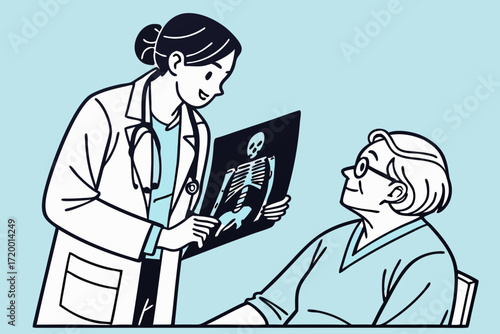 Modern Flat Medical Illustration with Diagnostic Scene