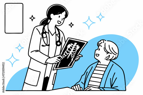 Patient and Doctor Consultation Vector Illustration