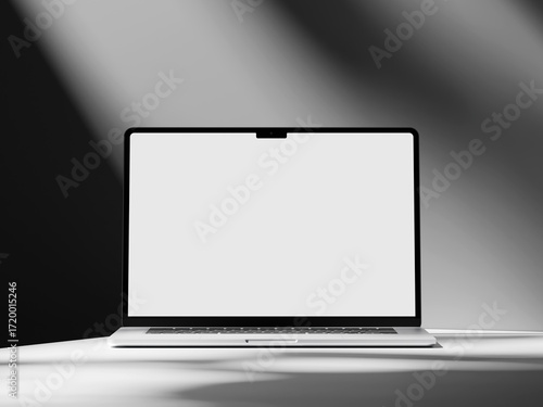 Minimalistic laptop mockup ideal for showcasing web or app designs.
