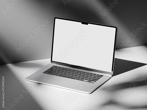 High-quality laptop mockup with a realistic screen for website presentation.