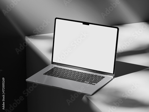 Elegant laptop mockup with clear screen space for digital project showcasing.