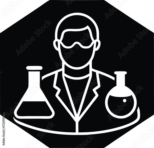Lab technician vector icon.